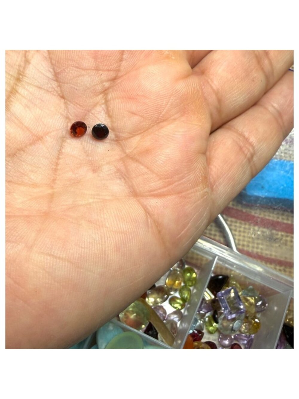 Echoes of Frida: Handcrafted Portrait Drop Earrings w/ Hessonite & Black Garnet - Picture 12 of 16